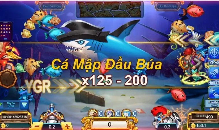 Hệ số thưởng sinh vật cá mập trong game Bắn Cá Vua Hải Tặc Tại SM66