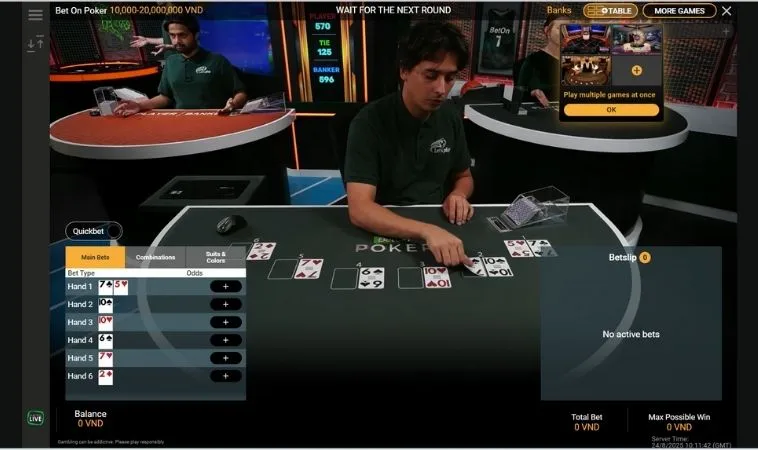 Giao diện chơi Xì Tố Tại SM66